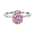 wholesale S925 Sterling Silver 2-Carat Oval Full Moissanite Ring for Women, High-End Silver Jewelry Accessories-0-9