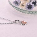 wholesale 18K gold, 9K gold, 14K rose gold and white gold dual-tone fashion charm pendant with six-petal design, versatile women's jewelry-0-3