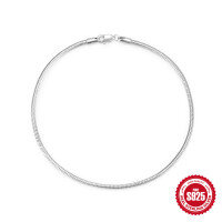 wholesale 18K Gold Plated 925 Sterling Silver Classic Creative Versatile Snake Bone Chain Bracelet,-Platinum 925 silver