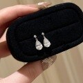 wholesale S925 Sterling Silver Sparkling Teardrop Diamond Necklace and Earrings Jewelry Set, Luxurious and Elegant, Fashionable and Versatile, Sweet and Chic-0-6