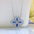 wholesale S925 silver new four-leaf clover necklace, retro short cross chain, silver chain, popular necklace, 40+3-0-7