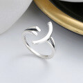 wholesale S925 Sterling Silver 3D Smiley Design Open Adjustable Ring, Ins Korean Japanese Style Trendy Internet Celebrity Fashion Statement Ring-0-2