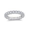 wholesale S925 silver plated with 18K white gold, new luxury full diamond round 30mm moissanite women's wedding eternity ring-0-5