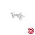 wholesale S925 Sterling Silver Marquise Crown Double-Sided Threaded Cartilage Earring with Diamond-0-14