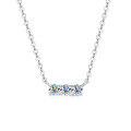 wholesale New Korean-style Minimalist Moissanite Necklace for Women Fashionable 925 Sterling Silver Pendant Ins-style Collarbone Chain-0-4