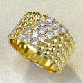 wholesale Metal: S925 Silver Gold-Plated Zhuofan New Beaded Ring for Women, Fashion-Forward, Minimalist, Personality-Infused, Bestseller in Europe and America-0-2