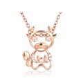 wholesale 18K rose gold and 9K white gold zodiac pendant with diamonds and moissanite, Taurus necklace jewelry for gifting-0-0