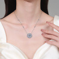 S925 Sterling Silver Moissanite Sunflower Pendant Necklace-0-2