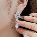 wholesale S925 Silver New Exquisite Inlaid 8*16 Marquise European Minimalist Design Earrings by Zhuozhifan Jewelry-0-0
