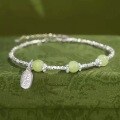 wholesale 925 Sterling Silver Peace And Hetian Jade Bracelet For Women-0-3