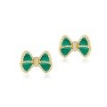 wholesale S925 Sterling Silver New Malachite Bow Ear Studs Women's Elegant and Chic Ear Studs Wholesale from Manufacturer-0-5