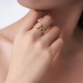925 Sterling Silver Pear-shaped Moissanite Blooming Midsummer Ring-0-1