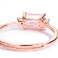 wholesale S925 Sterling Silver Fashion Popular Minimalist Geometric Labradorite Rose Quartz Ring Niche Design Wholesale from Manufacturer-0-2