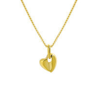 wholesale S925 Sterling Silver Korean Version Ins Minimalist Niche Design Versatile Smooth Heart-shaped Pendant Collarbone Necklace for Women-18K gold