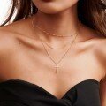wholesale S925 Sterling Silver Cloud-Pull Jewelry Women's Fashion Stackable Cross Three-Layer Chain, Factory Direct Wholesale-0-3