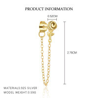 wholesale S925 Sterling Silver Cross-border Rose Earrings For Women, Elegant And Fashionable-E5046-Gold/Single 925 Silver
