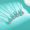 wholesale S925 Sterling Silver Cross-Border 5ct Moissanite Diamond Waterdrop Pendant Necklace, Stylish and Versatile Women's Collarbone Jewelry-0-2