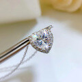 wholesale S925 Silver New 2-Carat Heart Necklace Pendant Women's High Carbon Diamond PendantIns Style-0-3