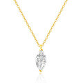 wholesale Au750 Gold 18K Cultured Diamond Necklace 046ct Marquise Single Diamond Pendant K Gold Chain-0-3