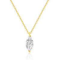wholesale Au750 Gold 18K Cultured Diamond Necklace 046ct Marquise Single Diamond Pendant K Gold Chain-18k gold necklace with 0.46 cultured diamonds