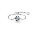 wholesale S925 Sterling Silver Light Luxury Set with Simulated Diamond Zircon Ring for Women, Open Adjustable Chain Ring,Ins Style Silver Jewelry-0-1