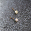 wholesale 9K Gold Full 36mm Diamond Ball 3D Small Round Zircon Goddess Style Internet-Famous Mini Stud Earrings-0-0