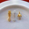 wholesale S925 ancient method silver gold-plated pure silver fittings with micro-set zirconia tassel fringe lily of the valley pendant large hole teardrop drop-0-3
