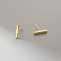 wholesale S925 Sterling Silver Fashion Minimalist Ins Style Polished Straight Stud Earrings Trendy Design Women's Jewelry M05421-0-2