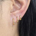 wholesale S925 Sterling Silver Micro-Inlaid Zirconia Circle Hoop Ear Clasp Geometric Fashion Retro Trendy Earrings-0-2