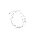 Sterling Silver Three-Layered Beaded Snake Chain Bracelet for Women, Korean Minimalist Ins Style-0-3