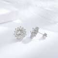 S925 Silver Rhodium-Plated 05ct Moissanite Trapezoid Earrings-0-1