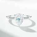 18K Gold Plated S925 Silver D Color Moissanite Water Drop Ring-0-1