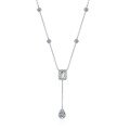 wholesale PT950 platinum-plated 925 sterling silver drop-shaped large carat moissanite pendant necklace for women with dropshipping service-0-4
