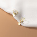 wholesale S925 Sterling Silver Korean Style Minimalist Short Lovable Heart Pendant Smooth Cute Earrings M00218-0-2