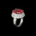 wholesale 925 Silver Gold-Plated Ring with High-Carbon Diamond and GRC Lab-Grown Ruby, Collector's Auction Jewelry, Luxury Women's Ring-0-3