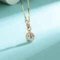 K Gold-Plated S925 Sterling Silver Moissanite Bubble Necklace-0-0