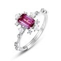 wholesale S925 Silver Fashionable and Unique Alexandrite Ring with Lab-Grown Color-Changing Gemstone, European and American Style-0-4