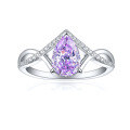 wholesale 925 Sterling Silver 15ct Ice-Cut Pear-Shaped Ring for Women, High-End Sense Colored Gemstone 6*9 High-Carbon Diamond Ring, Ins Style-0-7