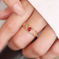 wholesale S925 Sterling Silver Entire Red Elk Couple Rings, Original and Niche Gift for Her on 520 Day-0-2