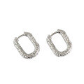 wholesale S925 sterling silver Korean version Instagram oval circle textured women's earrings ear hoops overseas wholesale-0-4