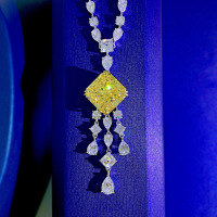 wholesale 925 Sterling Silver 64ct 18*18 Goose Yellow Large Pendant European and American Luxury Necklace 43cm, Mu Jing Jewelry New Collection-Yellow【N136】 925 silver