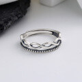 wholesale S925 Sterling Silver Retro Twist Double-Layer Ring Ins Japanese Light Luxury Jewelry Commemorative Gift Index Finger Ring for Women-0-1