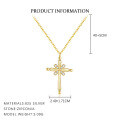 wholesale S925 Sterling Silver Sunflower Fashion Zircon Necklace For Women, Cross Pendant-0-6