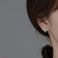 wholesale S925 Silver Twisted Square Ear Clasps Korean Style Minimalist Small Summer Line Earrings M00803-0-3