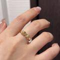wholesale S925 Sterling Silver Vintage Light Luxury Cross Knot Diamond Ring, Retro Niche Irregular Twist Line Ring for Women-0-5