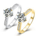 wholesale 9/10/14/18K White Gold, Rose Gold, Yellow Gold, D Color 1-Carat Moissanite European-American Style High-End Ring-0-1