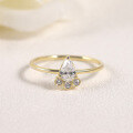 wholesale S925 Sterling Silver High-Quality Ring with Moissanite, Triangle Golden Dawn Series Fine Unisex Ring-0-1
