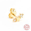 wholesale S925 Sterling Silver Zodiac Birthstone Star Stud Earrings with Diamonds-0-16