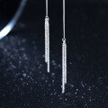 wholesale S925 Silver Sparkling Earrings with Star Chain Tassel Long Drop Earrings for Women G8914-0-2