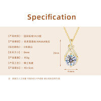 S925 Sterling Silver D Color Moissanite Teardrop Pendant Necklace-Rope knot braid pendant [K gold]  925 silver